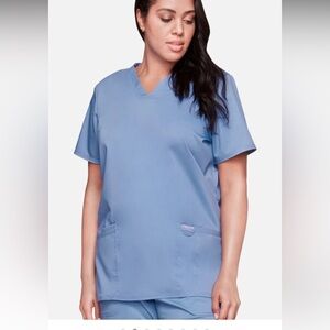 Cherokee Classic Blue V-Neck Scrub Top